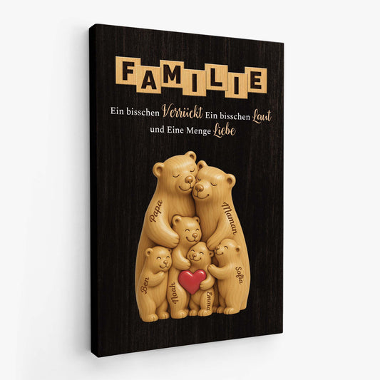 7267CGE2 3d druck effekt familie bar etwas verruckt etwas laut und ganz viel liebe personalisierte leinwand 7267CTT5I