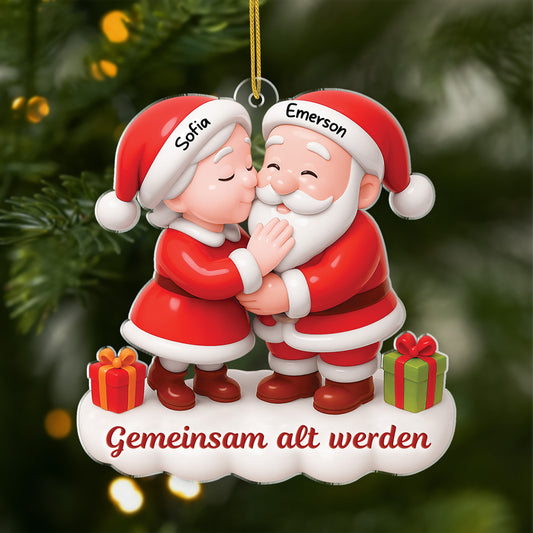 7315OGE1 3d druck effekt gemeinsam alt werden seit acryl weihnachtsschmuck personalisiert paar kuss weihnachtsmann_ 7315O3Q5G