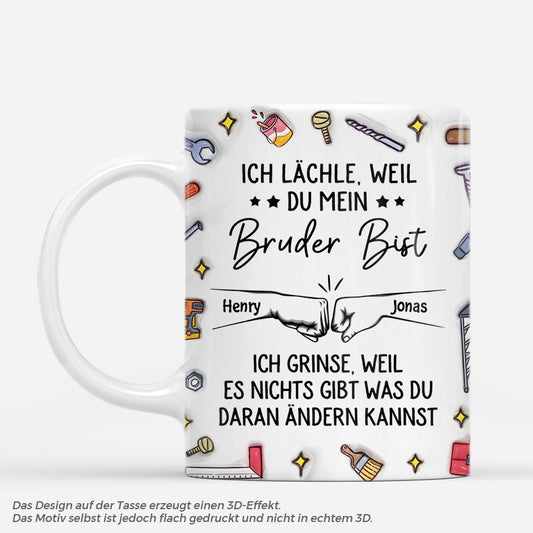7340MGE1 3d druck effekt ich lachle weil du mein bruder bist personalisierte weihnachtstasse bruder papa 7340M_52829ea0 afa2 4b96 84a0 3997e39ec64e