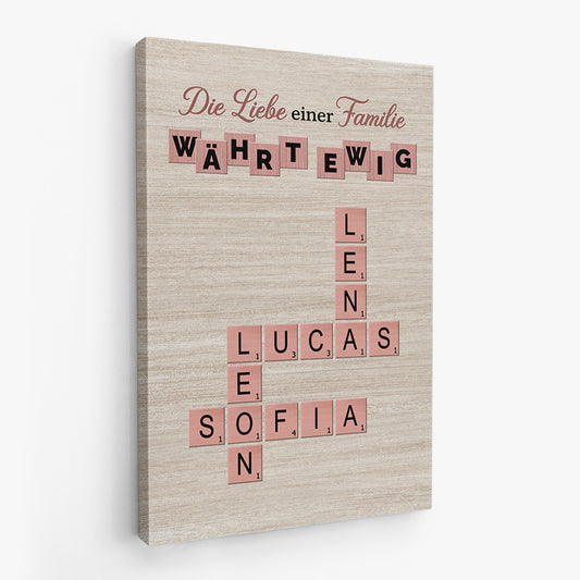 7359CGE2 familie etwas verruckt etwas laut und ganz viel liebe leinwand kreuzwortratsel personalisiert helle farbe 7359C3PMI