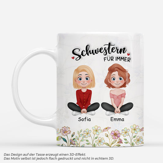7378MGE1 3d druck effekt beste schwester fur immer personalisierte tassen freundinnen_ 7378M6L5F
