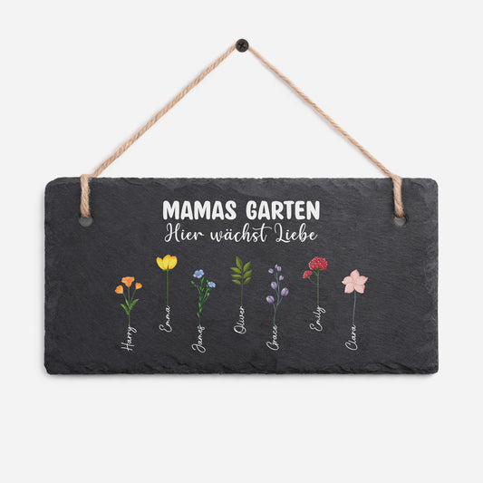 7379AGE1 mamas garten hier wachst liebe personalisiertes geschenk uv druck schiefer gartenschild mamaoma 7379ae6q5a