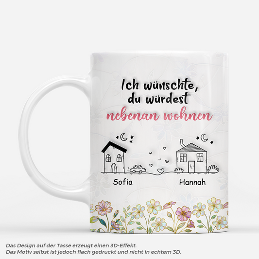 7380MGE1 3d druck effekt ich wunschte du wurdest nebenan wohnen personalisierte tassen freundinnen_ blumen pastell 7380M6R5F