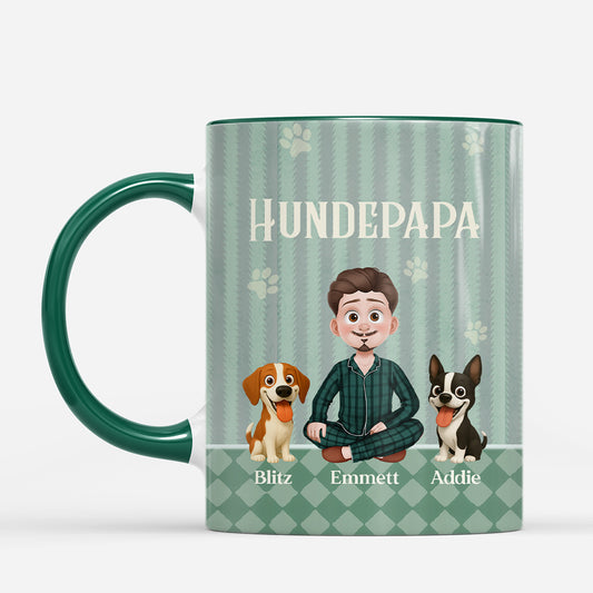 7424MGE1 hundepapa hundemama gestreifte tassen personalisiert 7424M8TAC