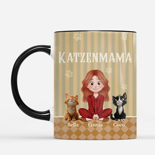 7424MGE1 katzenpapa katzenmama gestreifte tassen personalisiert 7424M8TAD