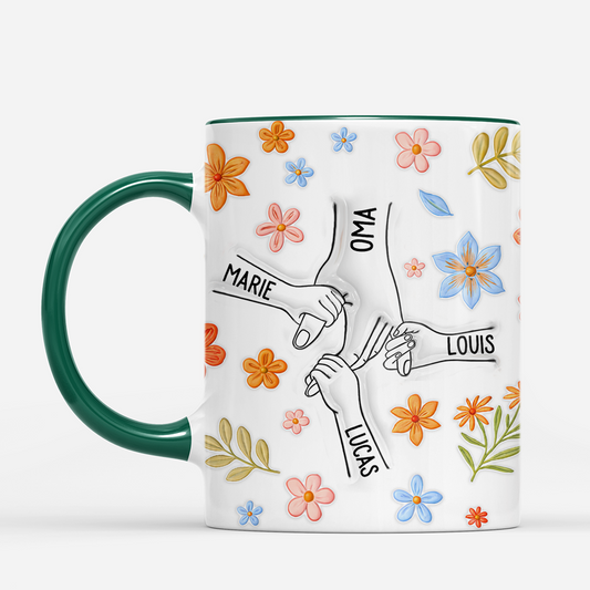 7488MGE2 3d druck effekt hand in hand blumen blatter mama oma tasse personalisiert 7488M6FAA