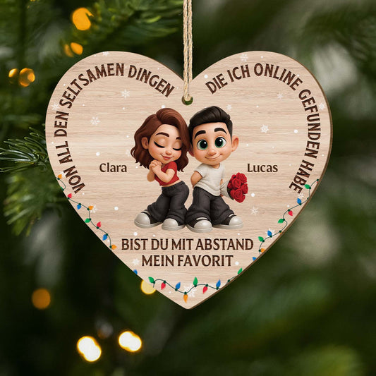 7510OGE1 du bist im internet mit abstand mein favorit personalisierte 1 schicht holz ornamente weihnachten mit foto 7510OKT5G