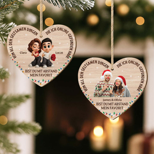 7510OGE2 du bist im internet mit abstand mein favorit personalisierte 1 schicht holz ornamente weihnachten mit foto 7510OKT5G