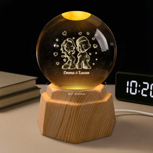 7554LGE1 liebespaar 3d kristallkugel personalisiert paar 7554L3LCG