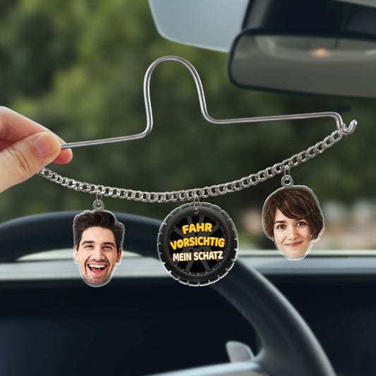 7595GGE2 fahr vorsichtig papa mama mein schatz paar acryl autospiegel anhanger personalisiert_ foto 7595G6TTG