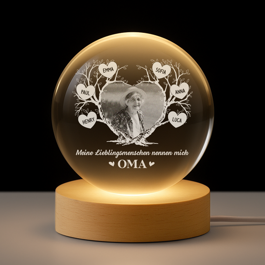 7622LGE1 meine lieblingsmenschen nennen mich oma kristallkugel personalisiert foto oma mama 7622LSH5A
