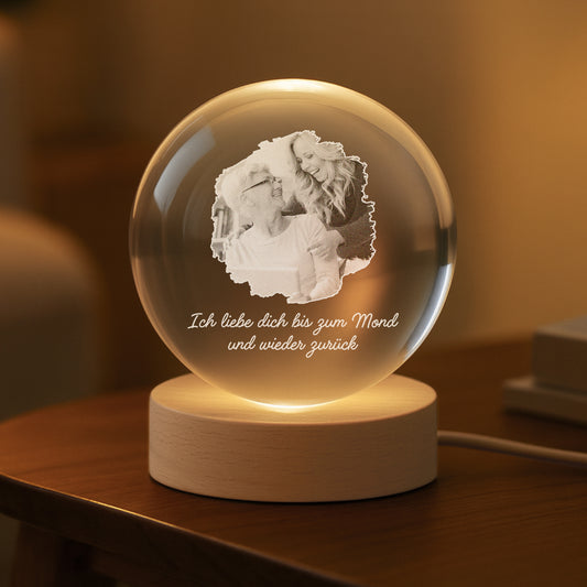 7634LGE2 hab dich lieb mama kristallkugel personalisiert foto mama papa 7634LTFNB