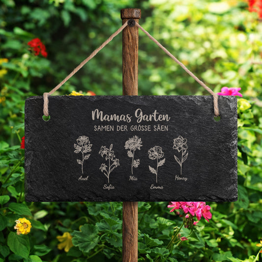 7641AGE2 omas garten samen der grosse saen personalisiertes geschenk schiefer gartenschild omamama 7641aetqca