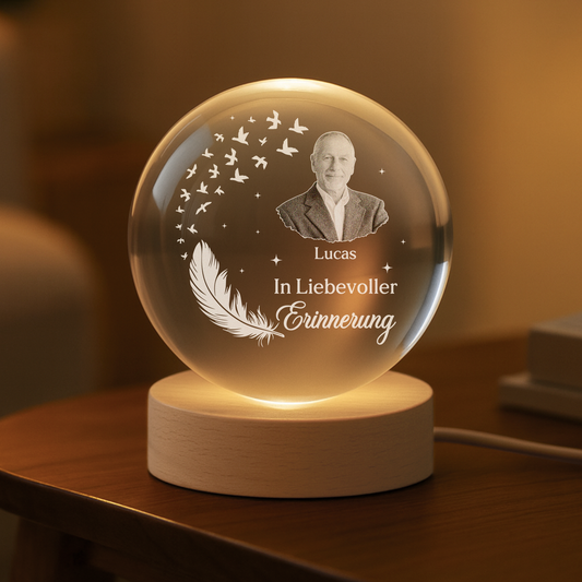 7644LGE2 trauerspruche erinnerungen bleiben_ kristallkugel personalisiert foto zur erinnerung papa mama 7644L3FTA