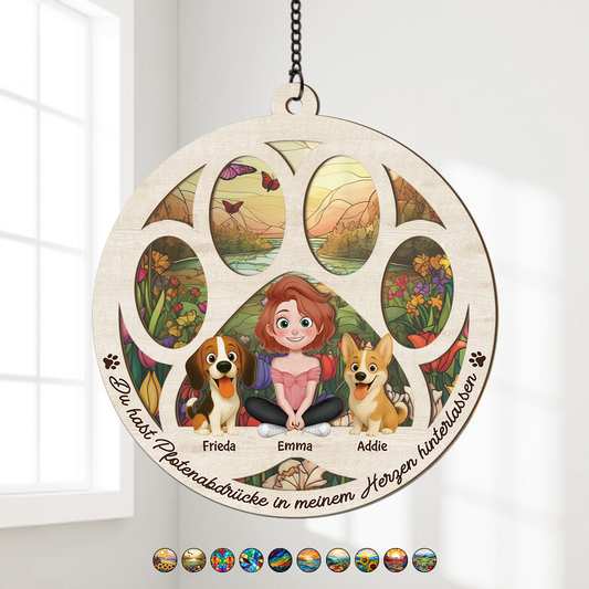 7704UGE1 du hast pfotenabdrucke in meinem herzen hinterlassen personalisierte hunde geschenke acryl sonnenfanger 7704uctnc_28faee1b 8328 4aa4 8d9a e9749dd3c51e
