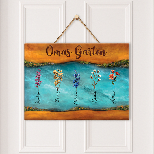 7749QGE2 3d druck effekt omas garten personalisiertes geschenk holzschild mamaoma 7749q3hma