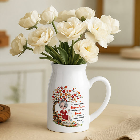 7759OGE2 es braucht einen besonderen menschen um eine oma zu sein personalisiertes geschenk keramik vase omamama 7759o6qma