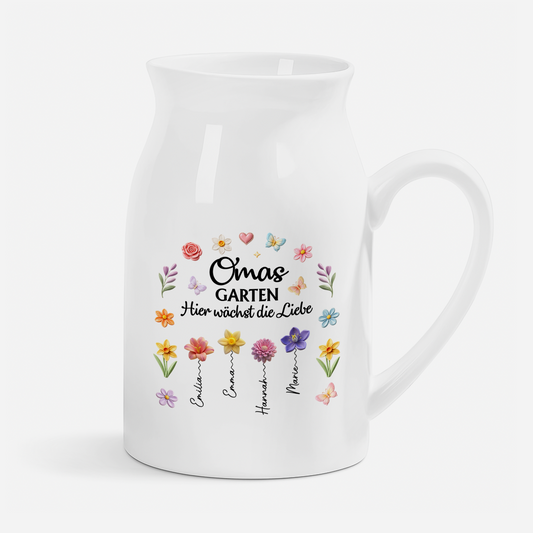 7761OGE1 omas garten hier wachst die liebe personalisiertes geschenk keramik vase omamama 7761o6twa