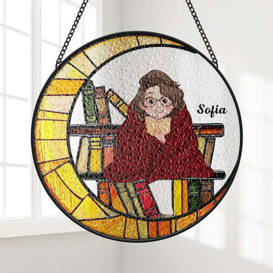 7766UGE1 bucherwurm personalisierte geschenke fur leseratten_ manner frauen buntglas sonnenfanger 7766u6pca