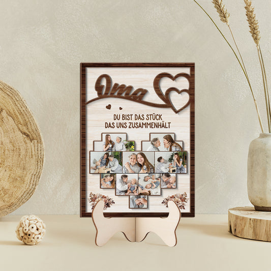 7769QGE2 mama du bist das stuck das uns zusammenhalt personalisierte geschenke foto holzaufsteller mama oma 7769q6pma