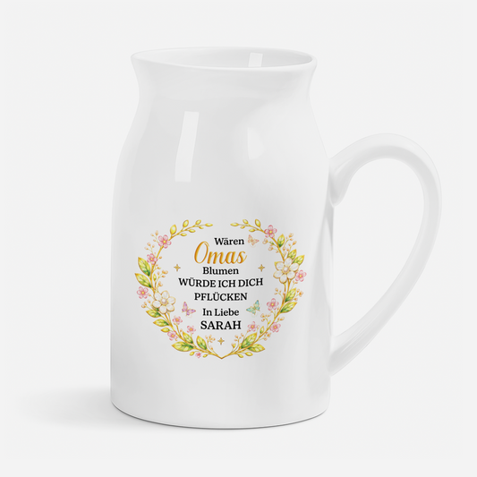 7774OGE1 waren mamas blumen wurde ich dich pflucken personalisiertes geschenk keramik vase oma mama 7774ottwa