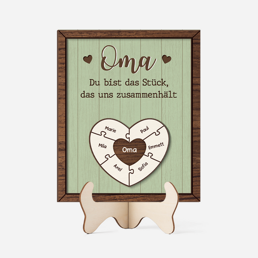 7802QGE1 mama du bist das stuck das uns zusammenhalt personalisiertes geschenk holzaufsteller mama oma 7802qshha