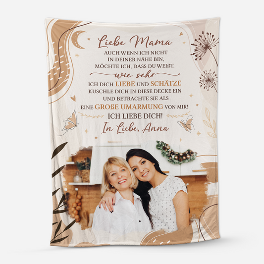7807BGE1 liebe mama kuschle dich in diese decke ein personalisierte geschenke foto kuscheldecke mama papa 7807b3eza