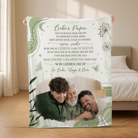7807BGE2 liebe mama kuschle dich in diese decke ein personalisierte geschenke foto kuscheldecke mama papa 7807b3eza