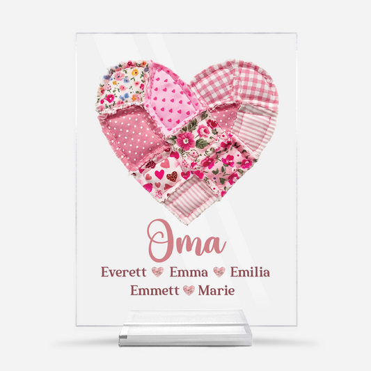 7809RGE1 oma enkelkinder patchwork personalisiertes geschenk acryl aufsteller mit stander omamama 7809r8fca
