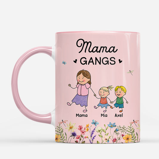7810MGE1 mamas gang blumen strichmannchen personalisiertes geschenk mama papa tasse 7810m3paa