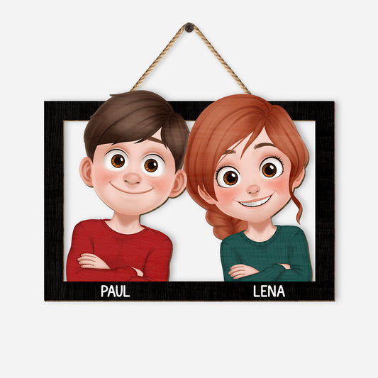 7822QGE1 liebespaar personalisiertes geschenk holzschild queeres paar 7822q3pmg