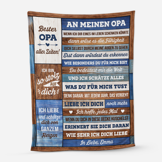 7829BGE1 an meine oma du bedeutest mir die welt personalisiertes geschenk kuscheldecke omaopa 7829bsttb