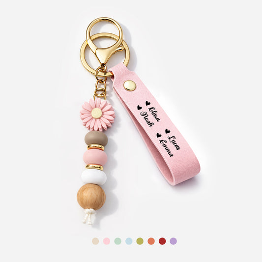 7854MGE1 namen personalisiertes geschenk daisy schlusselanhanger perlen frau mann 7854mj3pna