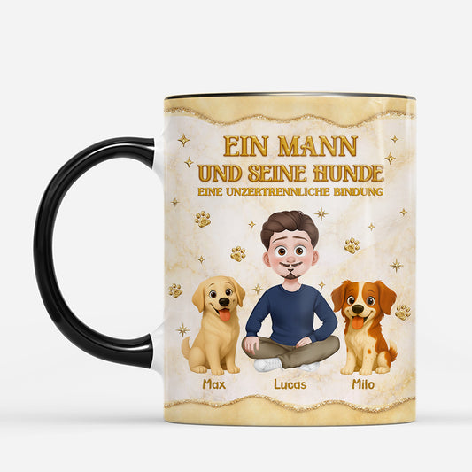 7879MGE2 3d druck effekt ein madchen ihr hund personalisierte hunde geschenke tasse gold optik 7879mcpzc