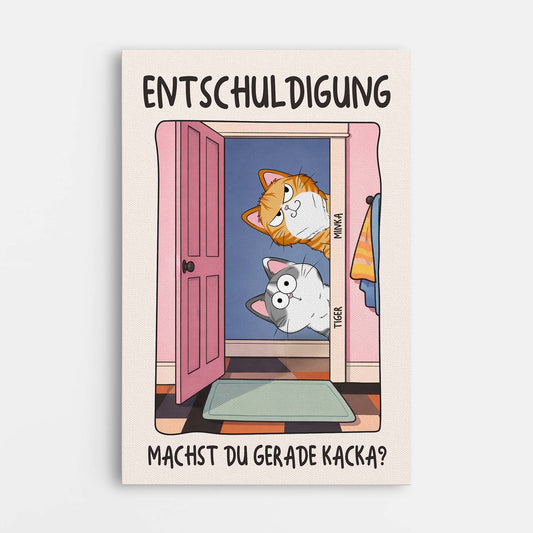 7926CGE1 entschuldigung machst du gerade kacka personalisierte geschenke katze leinwand 7926cslnd