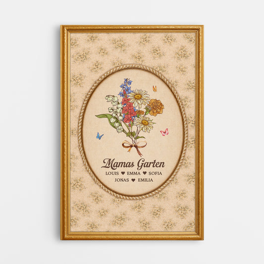 7951CGE1 3d druck effekt mamas garten personalisierte leinwand mama oma blumen vintage 7951ccpca