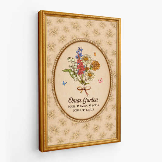 7951CGE2 3d druck effekt mamas garten personalisierte leinwand mama oma blumen vintage 7951ccpca