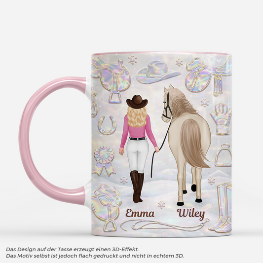 7954MGE1 3d druck effekt pferd und mensch personalisierte geschenke pferd tasse manner frauen holografie 7954m8fcu