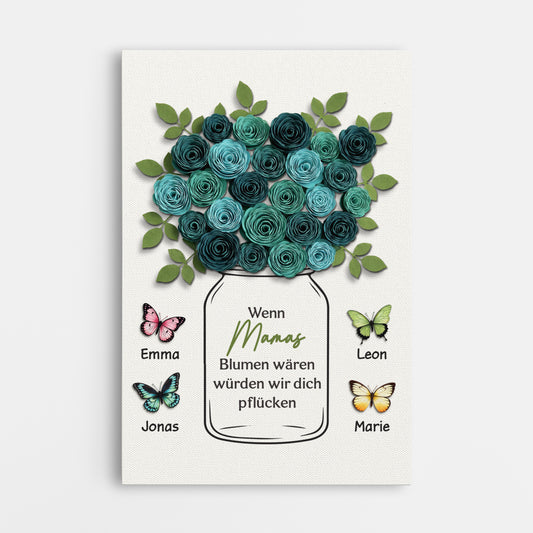 7960GE1 wenn omas blumen waren wurden wir dich pflucken personalisiertes geschenk leinwand mama oma 7960c6yna