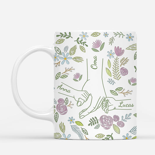 7967MGE2 3d druck effekt hand in hand pflanze personalisiertes geschenk mamaoma tasse 7967m3qta