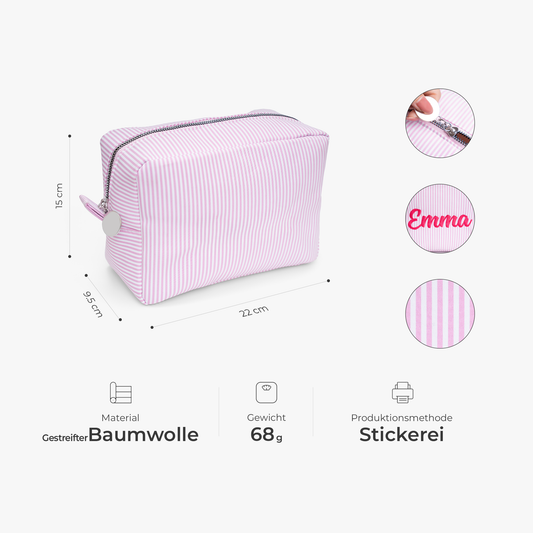 7982AGE2 damen kosmetiktasche_ name personalisierte geschenke fur frauen kosmetiktasche gestreift mit stickerei 7982ab0p5a
