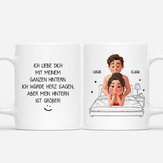 7989MGE1 ich liebe dich mit meinem ganzen popo personalisierte paar geschenke cartoon tassen lustig 7989m6q5g