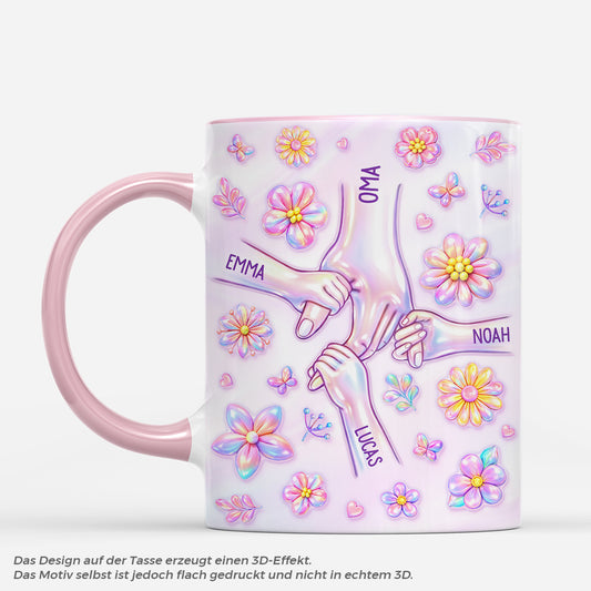8002MGE1 3d druck effekt hand in hand personalisiertes geschenk oma mama tassen holografie 8002mspza
