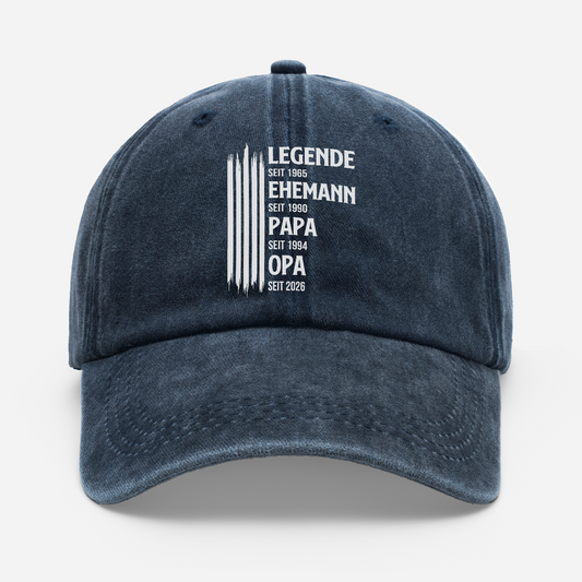 8017AGE1 legende ehemann papa opa personalisiertes geschenk washed cap opa oma papa mama 8017aj8fhb