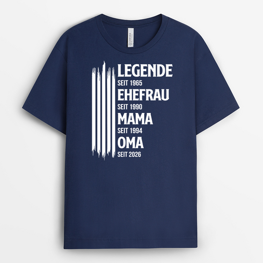 8017AGE2 legende ehefrau mama oma streifen personalisiertes geschenk oma t shirt 8017a8pha