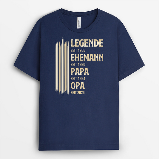 8022AGE2 legende ehemann papa opa streifen weltkarte personalisiertes geschenk t shirt opa 8022a8phb