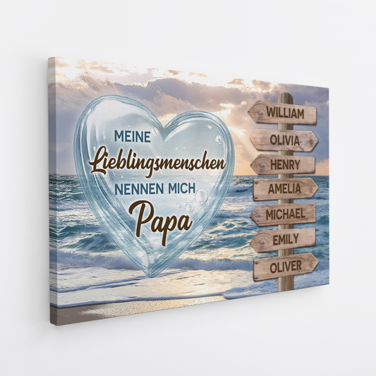 8044CGE2 meine lieblingsmenschen nennen mich mama personalisiertes geschenk leinwand mamapapa wegweiser schilder 8044ctqha