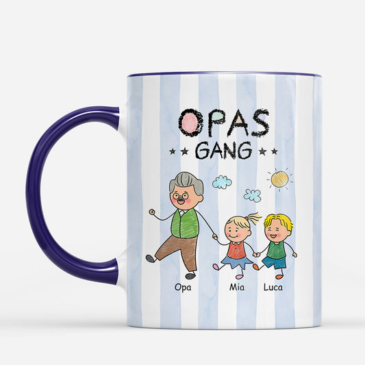 8053MGE2 mamas gang personalisiertes geschenk opaomapapamama tasse streifen buntstifte 8053m8p8a