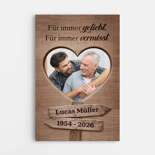 8061CGE1 fur immer geliebt fur immer vermisst personalisierte trauergeschenke leinwand mit foto 8061ccqmi
