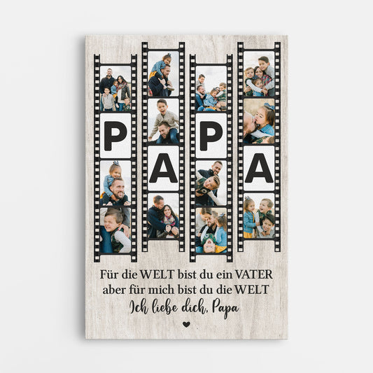8067CGE1 fur die welt bist du ein papa fur uns bist du die welt personalisierte geschenke foto leinwand mama papa rollfilm 8067c3vab_2